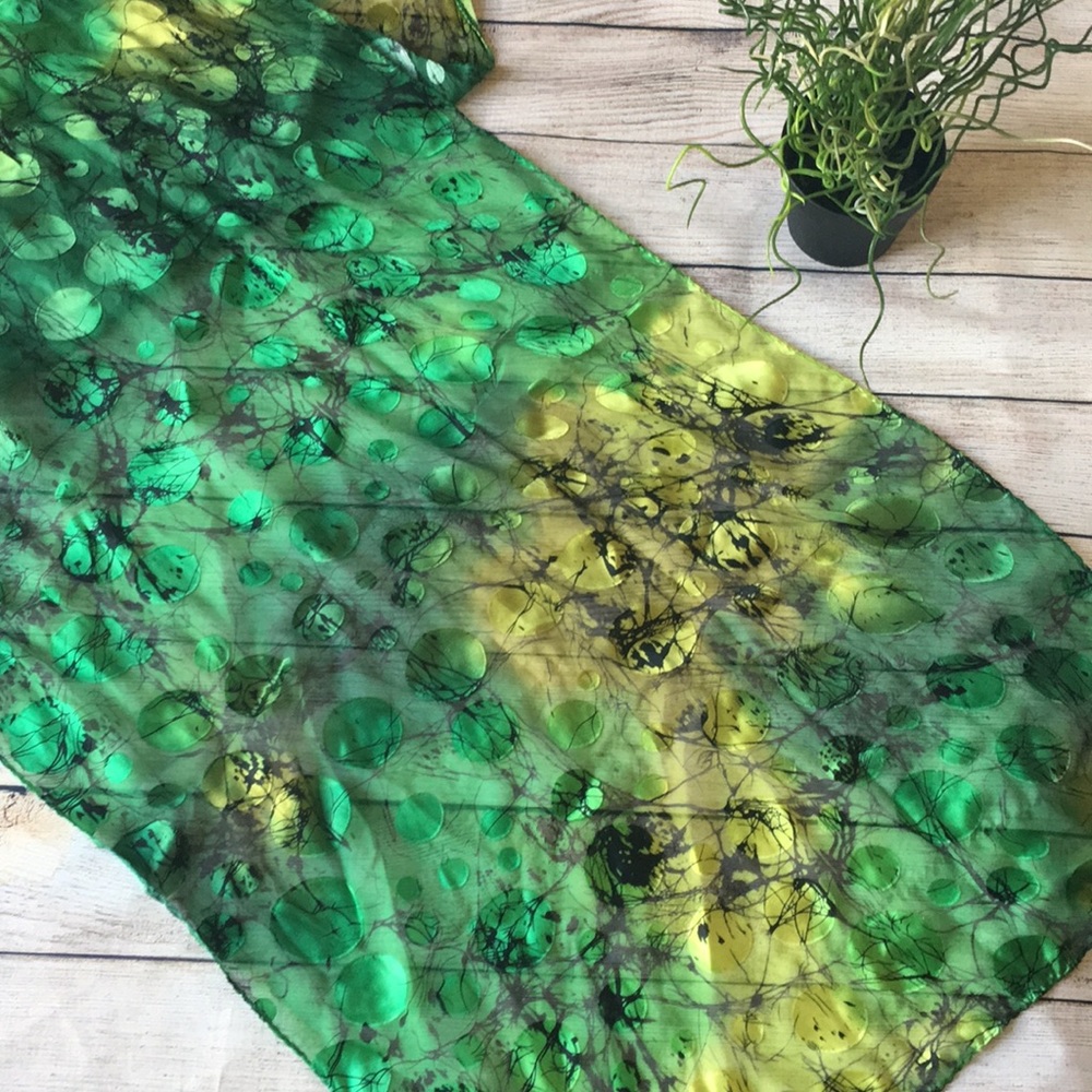 Silk Green Polka Dot Scarf